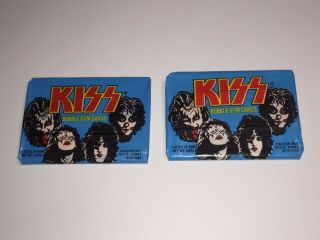 2 Vintage 1978 Donruss " Kiss " Wax Pack 1st Series Trading Cards