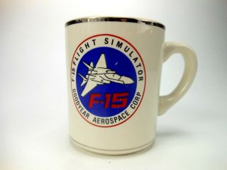 Vintage Cup F - 15 Flight Simulator Goodyear Aerospace Corp Coffee Cup Mug