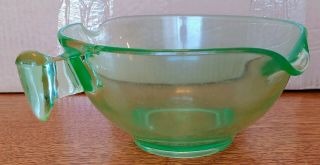 Vintage Green D & B Depression Glass Double Spot With Handle Mixing Bowl