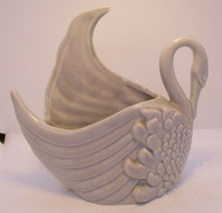 Royal Haeger Pottery White Swan Planter Vase Vintage