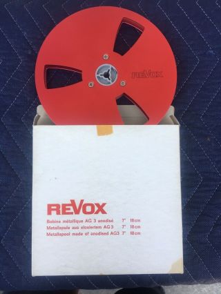 Vintage Revox Metal 7 " Red Take Up Reel