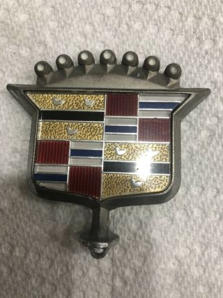 Vintage Cadillac Hood Ornament Emblem Logo Chrome Metal Auto Parts
