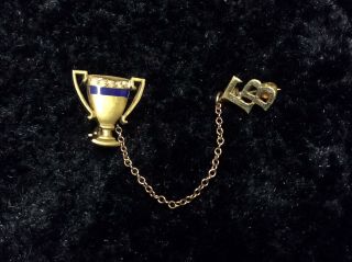 Vintage Lapel Pin 14k Gold.  School College.  Trophy Chain Fb.  Granat Bros.  1920’s