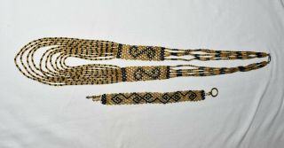 Gorgeous,  Vintage Handmade Beaded Necklace And Bracelet Set Black And Gold