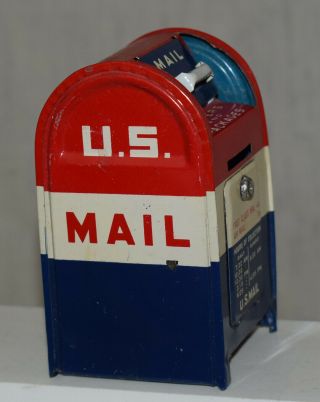 Vintage Tin US Mail Box Coin Bank - Made in Japan 2