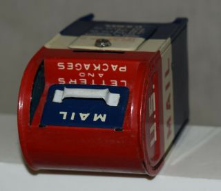 Vintage Tin US Mail Box Coin Bank - Made in Japan 5