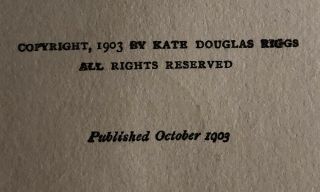First Edition 1903 Rebecca of Sunnybrook Farm by Kate Douglas Wiggin 3