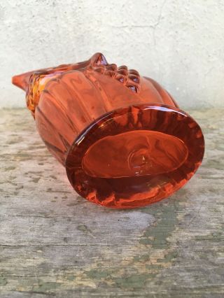 VIKING Rainbow ORANGE GLASS OWL Mid Century Modern 8.  5” VASE Vintage USA 5