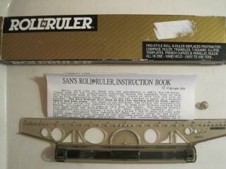 Vintage Sans Roll N Ruler Rolling Rollnruler 12” W/ Instructions Quilting Crafts