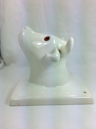 Vintage Large White Himark Ceramic Cow Bull Head Towel Apron Holder Farmhouse 4