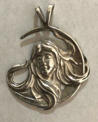 Sterling Silver Goddess Pendant Vintage 80 