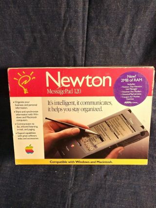Vintage Apple Newton Message Pad 120 With Cards Case Read The Descriptions