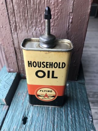Vintage Flying A Lead Top Household Oil Can Ships Usa