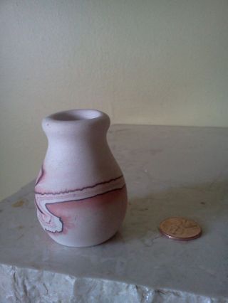 Vintage Nemadji Art Pottery Miniature Vase Approx.  2 in.  tall Marked on bottom 4
