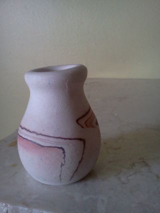 Vintage Nemadji Art Pottery Miniature Vase Approx.  2 in.  tall Marked on bottom 5
