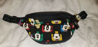 Vtg Retro 80s Mickey Mouse Walt Disney Canvas Travel Hipster Fanny Pack Bag