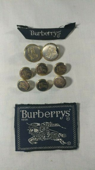 Vtg Vintage Burberry Blazer Button Label Replacement Set