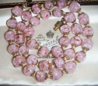 Vintage Jewellery Venetian Murano Sommerso Aventurine Art Glass Necklace