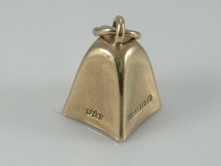 Vintage 3d 9ct Gold Cow Bell Charm H/mk 1957
