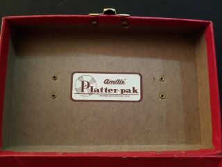VINTAGE AMFILE PLATTER - PAK 45 RPM RECORD CARRYING CASE RED 3