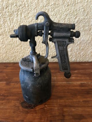 Vintage Binks Model 7 Spray Gun And Canister Nozzle Air Mixer