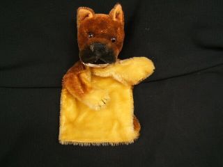 Steiff Mohair Boxer Puppet With Ear Button Vintage Handmade 9 " Height