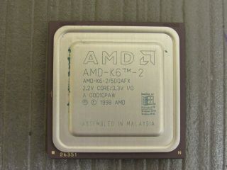 Amd Amd - K6 - 2/500afx 500mhz Vintage 321 - Pin Ceramic Pga Cpu Processor