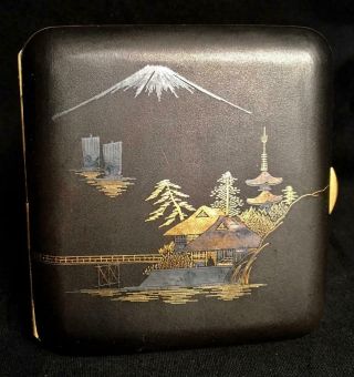 Vintage Japan Metal Gold Silver Damascene Cigarette Case