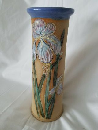 Slocum Tennessee Pottery Iris Vase Vintage 11 1/2 Inches Tall