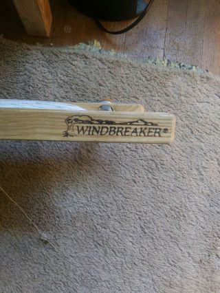 Vintage Large WINDBREAKER Wooden Kite String Winder Reel Spool With String 2