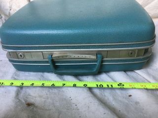 Vintage Samsonite Silhouette Hardshell Blue Suitcase Luggage 17 " Fitted Vanity