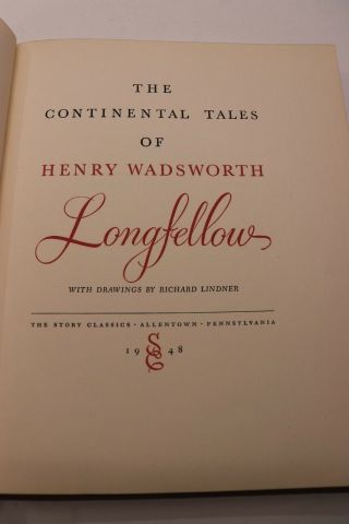 Continental Tales of HW Longfellow Artist Illustrated Print Richard Lindner KL 3