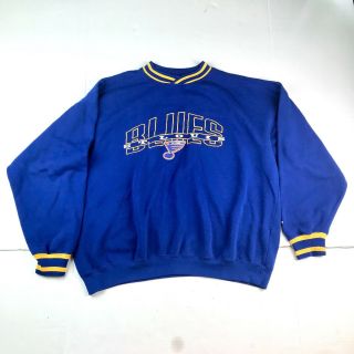 Vintage Starter St Louis Blues Hockey Pullover Heavy Sweater Size Xl Nhl