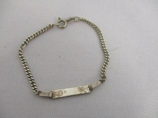 Vintage Italy 925 Sterling Silver Identification Id Bracelet Not Engraved 5 3/4 "
