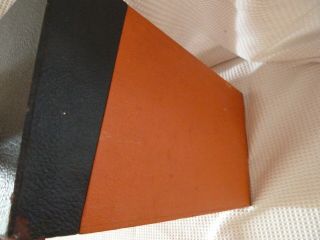 Vintage Wood LP Record Box Carry Case Hinged Vinyl Orange/Black with Key 4