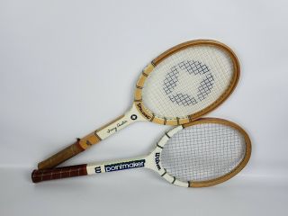 Vintage Spalding & Wilson Tennis Rackets - Set Of 2 -