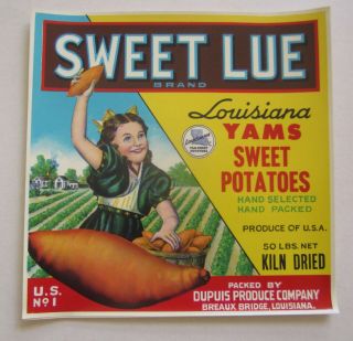 Of 25 Old Vintage - Sweet Lue - Louisiana Yam Sweet Potato Labels