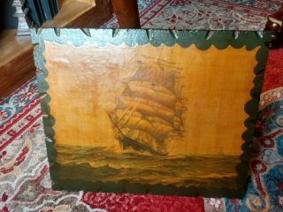 Vintage Nautical Gallion Ship Picture Print Wood Plaque (22 X 18,  Pirate)