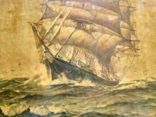 Vintage Nautical GALLION SHIP Picture Print WOOD Plaque (22 X 18,  pirate) 8