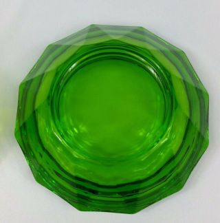 Vintage Emerald Green Viking Glass Diamond Point Covered Candy Dish EUC 7