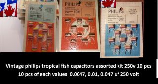 30pcs Vintage Philips Tropical Fish 0.  0047,  0.  01,  0.  047uf Assorted Kit 250v