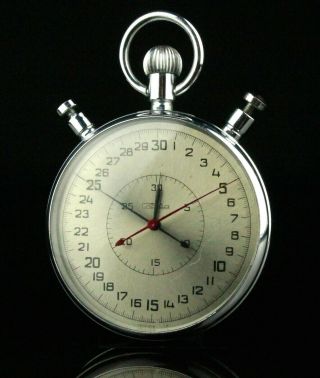 Slava.  20 Jewels.  Cal.  5498.  Vintage Soviet Stopwatch.  Chronometer.  Ussr ☭