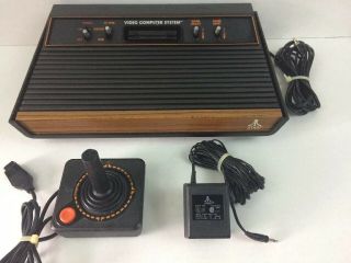 Vintage Atari 2600 Video Game System Console Wood Grain