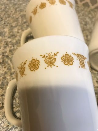 Corning Butterfly Gold Coffee Cup Mug Set Of 4 Corelle Corning Design Vtg 1970s 8