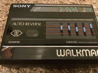 Sony Vintage 80s Walkman TV/FM/AM Radio & Stereo Cassette Player WM - F 80 Reverse 2
