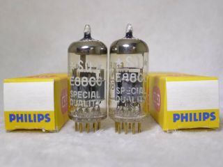 Matched Pair Philips Sq Special Quality E88cc/6922 Holland Gold Pin 1961 Strong