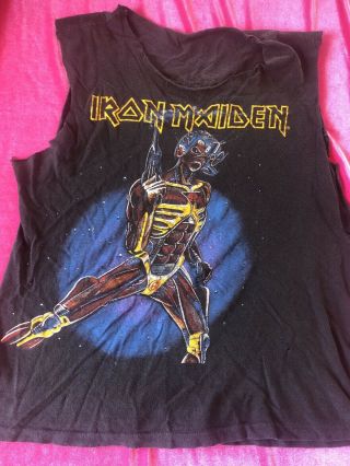 Iron Maiden,  Somewhere On Tour,  Vintage 1987 Cut Up Shirt Size Small?