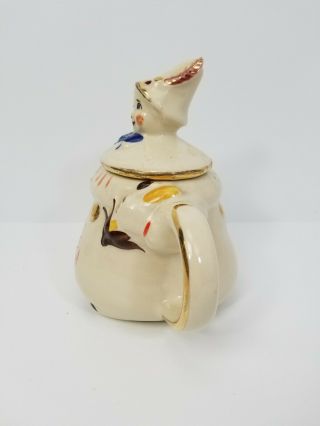 Vintage Shawnee Pottery Tea Pot Tom Pipers Son Ceramic Pitcher Clown Pig Spout 2