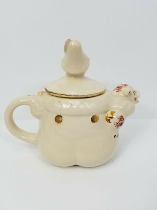Vintage Shawnee Pottery Tea Pot Tom Pipers Son Ceramic Pitcher Clown Pig Spout 3
