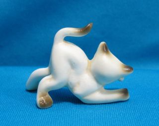 Vintage Siamese Cat Kitten Playing Leaping Seal Point Small Porcelain Figurine 2